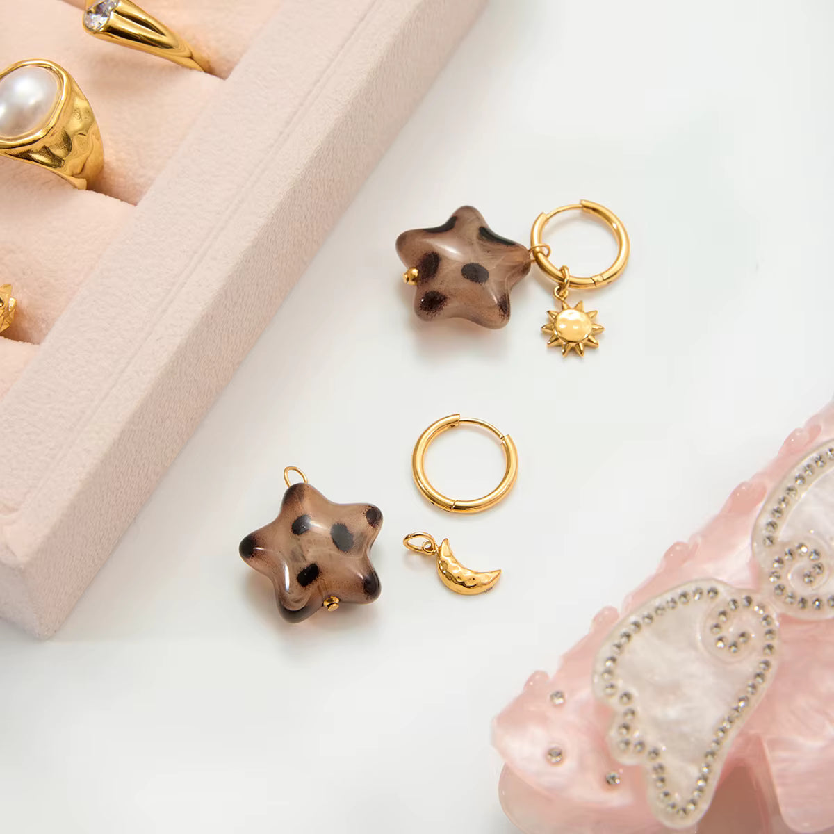 ARETES STAR LEOPARDO