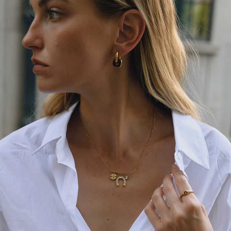 COLLARES ACERO GOLD