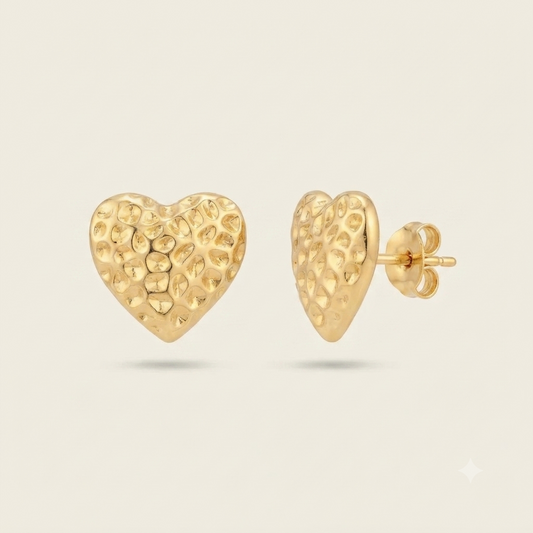 ARETES CORAZON DORADO
