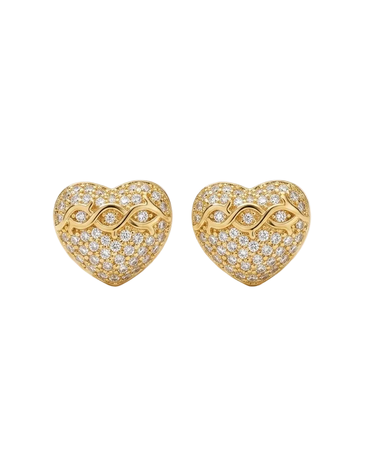ARETES TOPO LOVE CIRCON EN RODIO