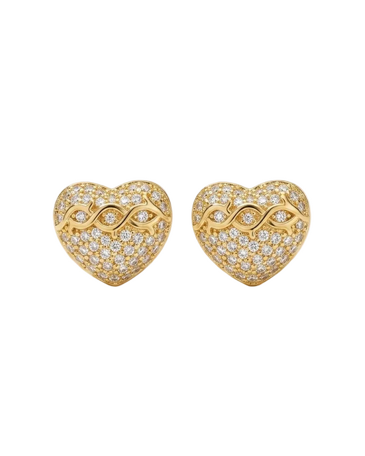 ARETES TOPO LOVE CIRCON EN RODIO