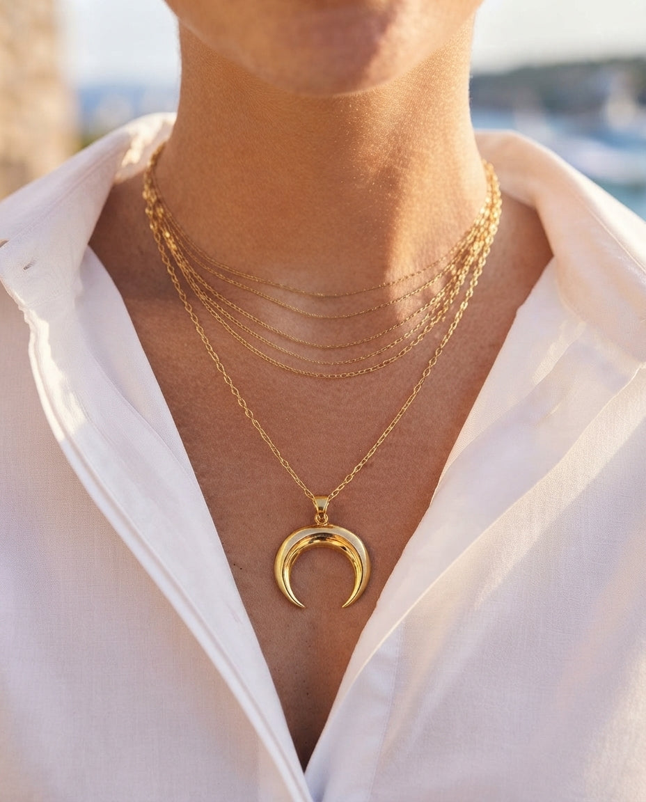 CADENA LUNA AMORISA ACERO