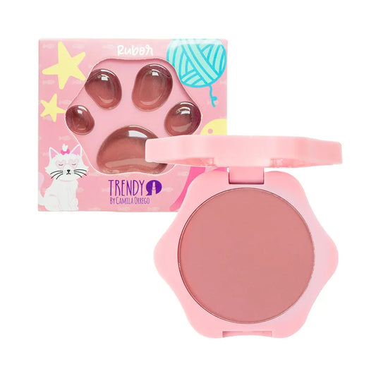 Rubor Cat Blush Trendy con Diseño de Mano de Gatito en Tonos Rosa y Coral - Amorisa Accesorios