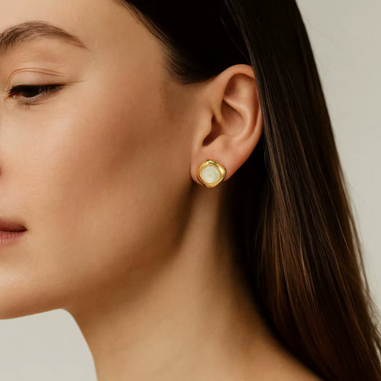 ARETES PERLA CUADRADO