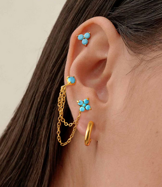 SET ARETES TURQUESA