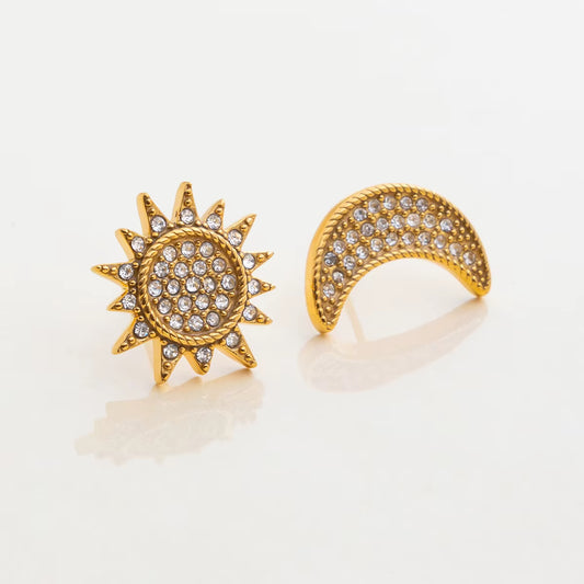 ARETES SOL Y LUNA CIRCON