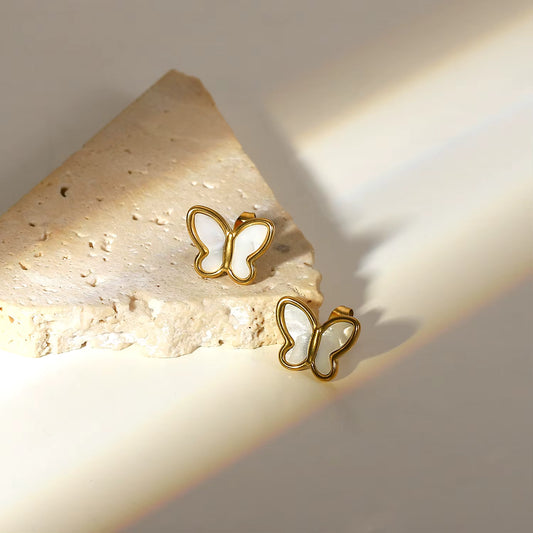 ARETES MARIPOSA BLANCA