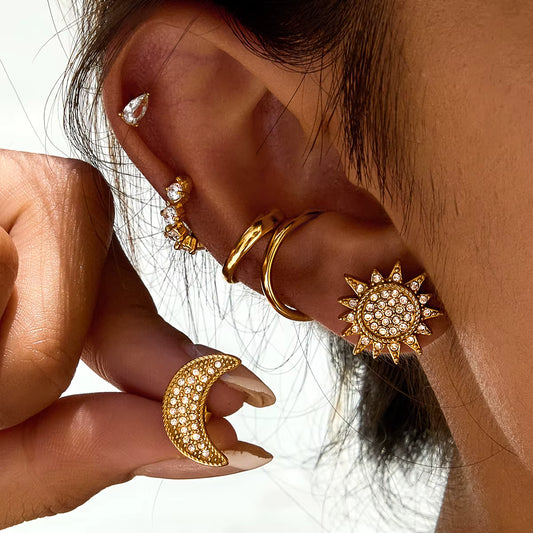 ARETES SOL Y LUNA CIRCON