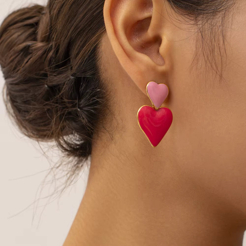 ARETES AMOR ESMALTADO