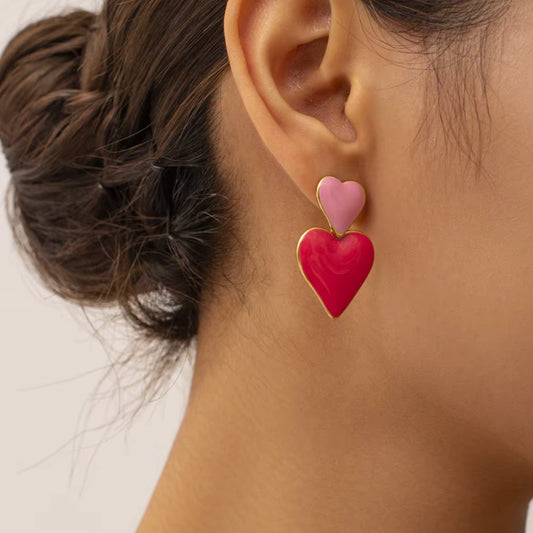 ARETES AMOR ESMALTADO