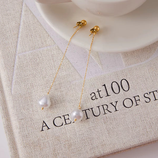 ARETES LARGOS PERLA