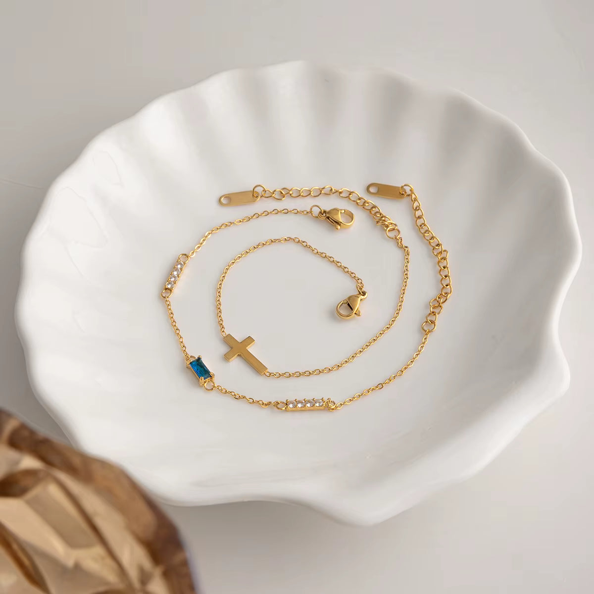 SET PULSERA CRUZ CIRCONITA