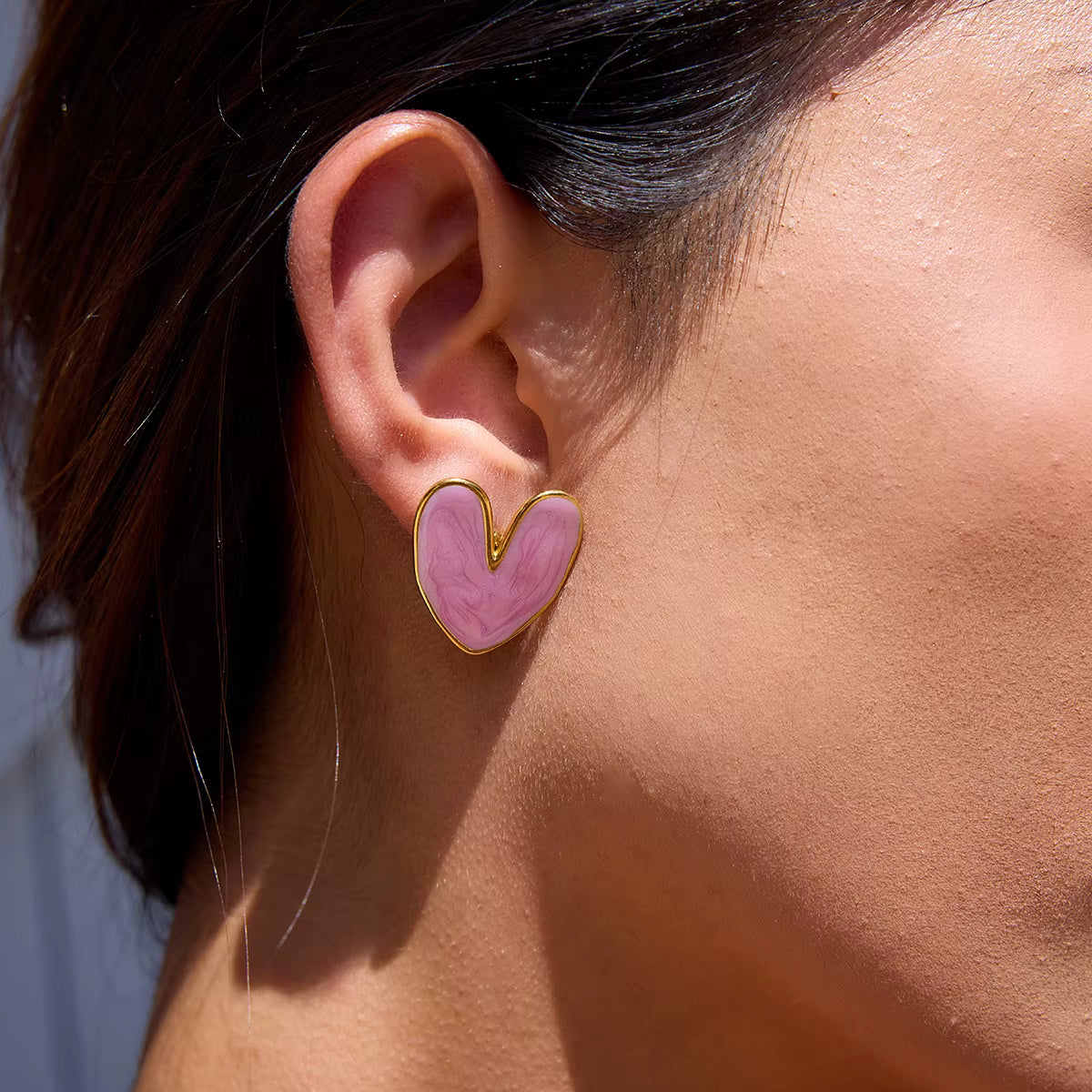 ARETES CORAZON PINK