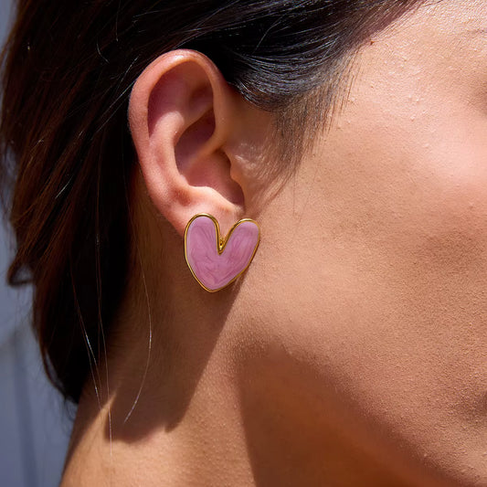 ARETES CORAZON PINK