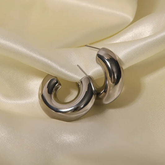 ARETES PLATEADOS CHUNCKY