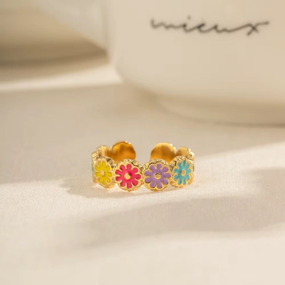 ANILLO FLORECITAS COLORIDAS