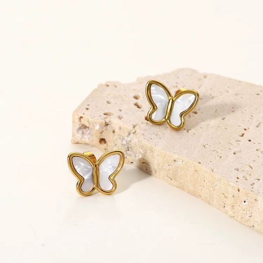ARETES MARIPOSA BLANCA