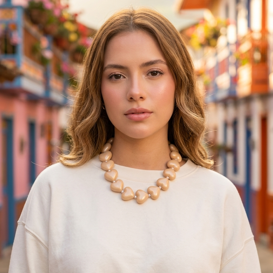 COLLAR CORAZONES CHICLE
