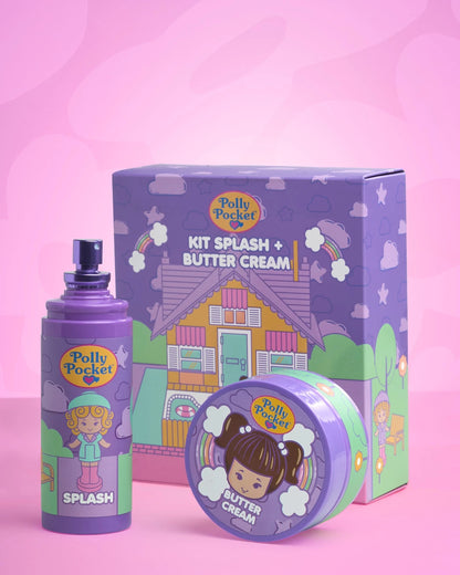 Kit Corporal Polly Pocket Trendy Morado Splash y Mantequilla con Brillo - Amorisa Accesorios