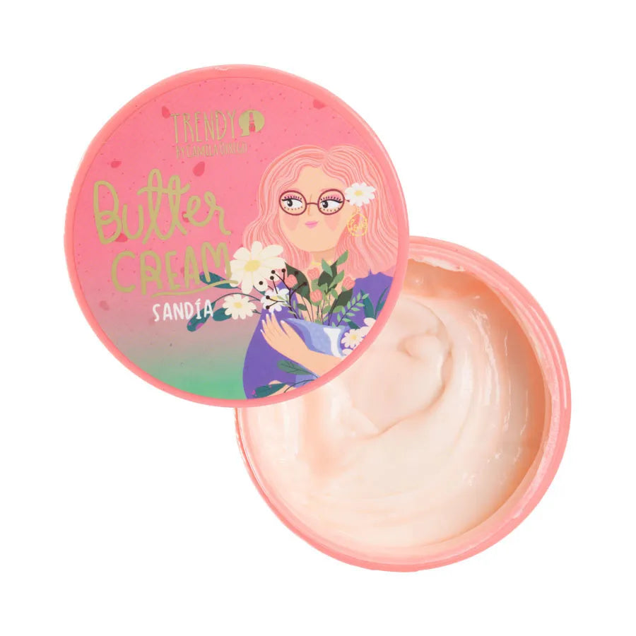 Mantequilla Corporal Watermelon Trendy con Brillos Dorados y Aroma a Sandía - Amorisa Accesorios