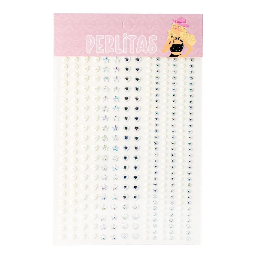 Sticker de Perlitas Corazones y Estrellas Adhesivas para Cabello Trendy - Amorisa Accesorios