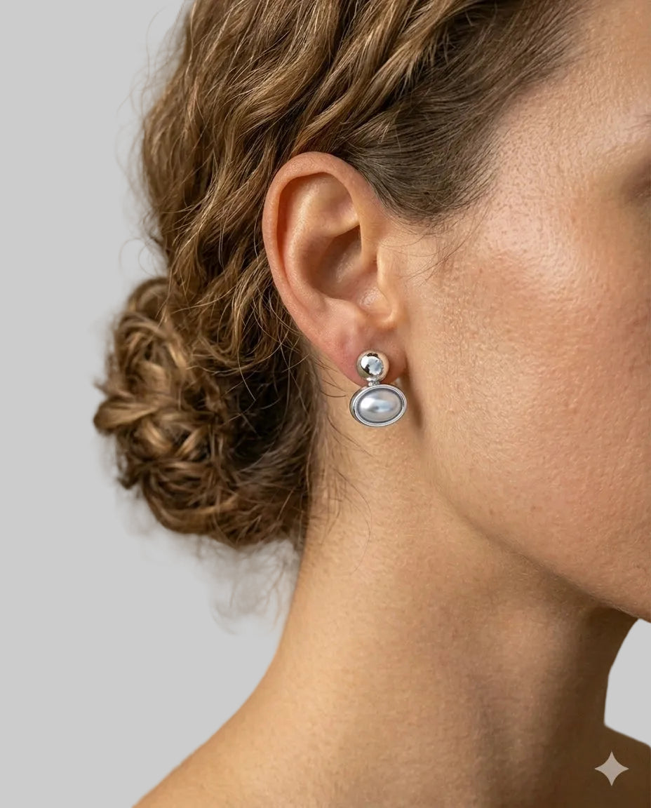 aretes plateados