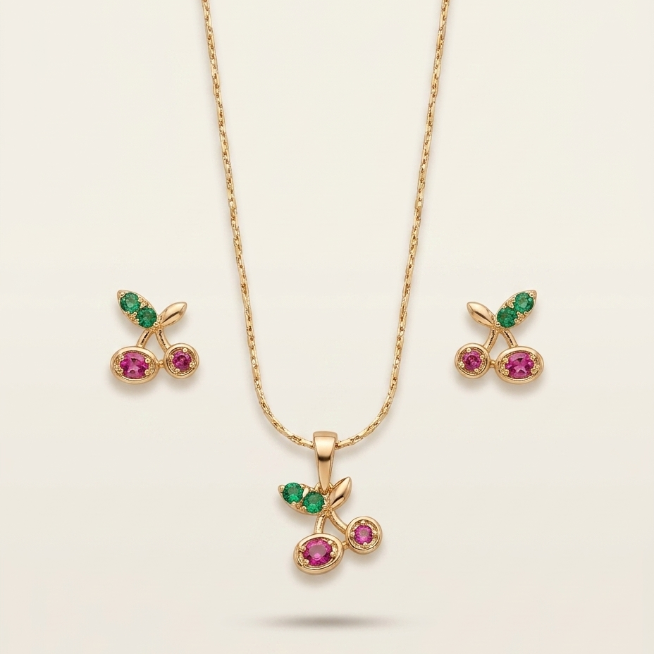 set joyas cereza