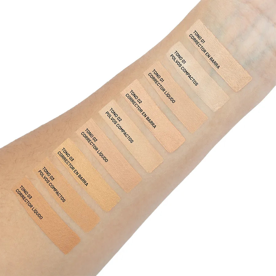 Kit de Piel Mistic Face Trendy con Corrector Líquido Barra y Polvo Compacto - Amorisa Accesorios